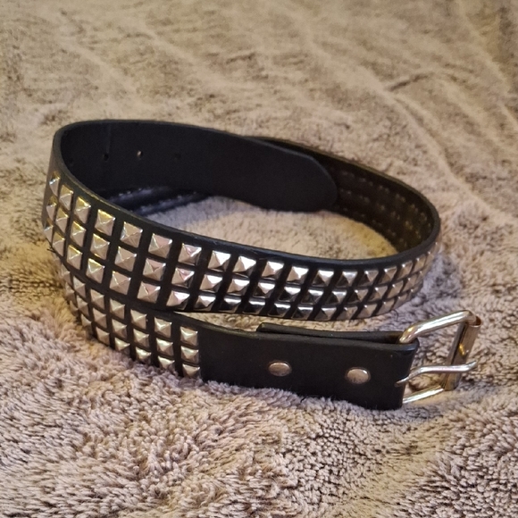 Other - Studded Black Belt with Silver Accents